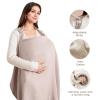 imageKonssy Muslin Nursing Cover for Baby Breastfeeding Breathable 100 Cotton Breastfeeding Cover with Rigid Hoop for Mother Nursing Apron Multiuse Carseat Canopy Summer WheatTaupe