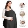 imageKonssy Muslin Nursing Cover for Baby Breastfeeding Breathable 100 Cotton Breastfeeding Cover with Rigid Hoop for Mother Nursing Apron Multiuse Carseat Canopy Summer WheatBlack