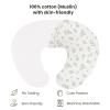 imageKonssy Muslin Nursing Pillow Covers Soft and Cute Nursing Covers for Breastfeeding Pillows Ideal for Newborn Baby Boys and Girls Fog Green Cream  2 PackGreen  Leafy