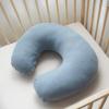 imageKonssy Muslin Nursing Pillow Covers Soft and Cute Nursing Covers for Breastfeeding Pillows Ideal for Newborn Baby Boys and Girls Fog Green Cream  2 PackGrey  Blue