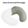 imageKonssy Muslin Nursing Pillow Covers Soft and Cute Nursing Covers for Breastfeeding Pillows Ideal for Newborn Baby Boys and Girls Fog Green Cream  2 PackFog Green  Cream