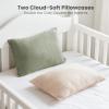 imageKonssy Muslin Toddler Pillowcase 13quotx18quot 2 Pack 100 Cotton Toddler Pillow Case for Kids Boys Girls Soft ampamp Snug Fit Baby Pillow Covers with Envelope Closure WoodlandSageTree  Fog Green