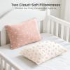 imageKonssy Muslin Toddler Pillowcase 13quotx18quot 2 Pack 100 Cotton Toddler Pillow Case for Kids Boys Girls Soft ampamp Snug Fit Baby Pillow Covers with Envelope Closure WoodlandSagePink Sun  Brown Leaf