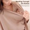 imageKonssy Nursing Cover for Breastfeeding Soft ampamp Breathable Privacy Poncho MultiUse Feeding Shawl Comfortable ampamp Portable Breastfeeding Cover for Women BeigeCamel