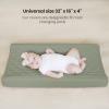 imageKonssy Waterproof Muslin Changing Pad Cover 2 Pack Quilted Cotton Fitted Diaper Chang Table Cover Soft Changing Pad Sheets for Girls Boys BlossomPinkFog Green  Cream