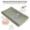 imageKonssy Waterproof Muslin Changing Pad Cover 2 Pack Quilted Cotton Fitted Diaper Chang Table Cover Soft Changing Pad Sheets for Girls Boys BlossomPinkFog Green  Cream