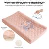 imageKonssy Waterproof Muslin Changing Pad Cover 2 Pack Quilted Cotton Fitted Diaper Chang Table Cover Soft Changing Pad Sheets for Girls Boys BlossomPinkPink  Cream