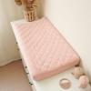 imageKonssy Waterproof Muslin Changing Pad Cover 2 Pack Quilted Cotton Fitted Diaper Chang Table Cover Soft Changing Pad Sheets for Girls Boys BlossomPinkPink  Cream