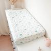 imageKonssy Waterproof Muslin Changing Pad Cover 2 Pack Quilted Cotton Fitted Diaper Chang Table Cover Soft Changing Pad Sheets for Girls Boys BlossomPinkStar  Blue