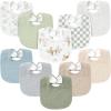 imageKonssy 10Pack Muslin Baby Bibs Soft Cotton Bandana Bibs for Drooling ampamp Teething Unisex Solid Colors for Boys ampamp Girls Newborn ampamp InfantGreenery