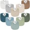 imageKonssy 10Pack Muslin Baby Bibs Soft Cotton Bandana Bibs for Drooling ampamp Teething Unisex Solid Colors for Boys ampamp Girls Newborn ampamp InfantGreen