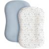 imageKonssy 2 Pack Baby Lounger Cover Stretchy and Soft Newborn Lounger Cover Infant Lounger Slipcover for Boys Girls Covers Only Pink SpringPinkBlue Grass  Ice Blue