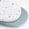 imageKonssy 2 Pack Muslin Bassinet Sheets for Baby Boy 100 Cotton Soft Breathable Bassinet Mattress Sheets Fit for Hourglass Oval Cradle Rectangle Mattress Fog GreenCreamStar blue