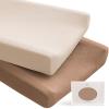 imageKonssy 2 Pack Muslin Changing Pad Covers for Boys Ultra Soft ampamp Breathable Cotton Baby Diaper Changing Table Covers Neutral Nursery Diaper Changing Pad Sheets Fog GreenCreamBrown  Cream