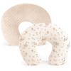 imageKonssy 2 Pack Nursing Pillow Covers Soft and Comfortable Nursing Cover for Breastfeeding Pillows Pillow Slipcover for Baby Girls Boys NewbornPink Pink SpringBrown  Blossom