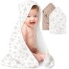 imageKonssy 2Pack Muslin Hooded Baby Towels 100 Cotton UltraSoft ampamp Absorbent Baby Bath Towels with Hood for Newborn ampamp Infant Pink Floral30quot x 30quotTaupe soft Blooms