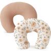 imageKonssy 2Pack Muslin Nursing Pillow Covers Soft ampamp Adorable Nursing Covers for Breastfeeding Pillows Slipcovers for Newborn Boys ampamp GirlsPink FloralToffee  Flourish