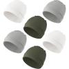 imageKonssy 6 Pack Baby Beanie Hats for Unisex Toddler Beanies Baby Girl Boy Hat Warm Cap for Infant ToddlerGrey