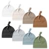 imageKonssy 8 Pack Baby Newborn Hats Set Knot Beanie Hats Soft for Infant Baby Girls Boys Caps 06 MonthsWhite beige clay brown black gray blue green
