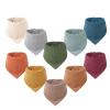 imageKonssy Muslin Baby Bibs 10 Pack Baby Bandana Drool Bibs 100 Cotton for Unisex Boys and Girls Soft Absorbent Set for Teething and DroolingClassic