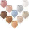 imageKonssy Muslin Baby Bibs 10 Pack Baby Bandana Drool Bibs 100 Cotton for Unisex Boys and Girls Soft Absorbent Set for Teething and DroolingCotton Candy