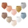 imageKonssy Muslin Baby Bibs 10 Pack Baby Bandana Drool Bibs 100 Cotton for Unisex Boys and Girls Soft Absorbent Set for Teething and DroolingYellow