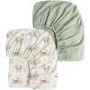 imageKonssy Muslin Crib Sheets for Girl Boy 2 PCS Soft and Breathable Cotton Baby Sheets for Standard Crib Mattress 52quotx 28quot Floral PinkWoodland  Sage