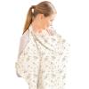 imageKonssy Muslin Nursing Cover for Baby Breastfeeding Breathable 100 Cotton Breastfeeding Cover with Rigid Hoop for Mother Nursing Apron Multiuse Carseat Canopy Summer WheatBlossom
