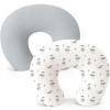 imageKonssy Muslin Nursing Pillow Covers Soft and Cute Nursing Covers for Breastfeeding Pillows Ideal for Newborn Baby Boys and Girls Fog Green Cream  2 PackGrey  Polar Night