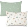 imageKonssy Muslin Toddler Pillowcase for 13x18 Pillow 2 Pack Soft ampamp Breathable Cotton Toddler Pillow Case 100 Cotton Travel Pillow Covers for Baby Kids Floral PinkDino Jungle  Sage Dino