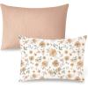 imageKonssy Muslin Toddler Pillowcase for 13x18 Pillow 2 Pack Soft ampamp Breathable Cotton Toddler Pillow Case 100 Cotton Travel Pillow Covers for Baby Kids Floral PinkFlourish  Toffee
