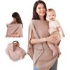 imageKonssy Nursing Cover for Breastfeeding Soft ampamp Breathable Privacy Poncho MultiUse Feeding Shawl Comfortable ampamp Portable Breastfeeding Cover for Women BeigeCamel