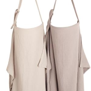 imageKonssy 2Pack Muslin Nursing Cover Up for Breastfeeding Moms with Rigid Hoop 100 Cotton Lightweight ampamp Breathable Breastfeeding Cover Adjustable ampamp ComfortDusty Rose  Cream