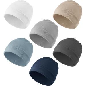 imageKonssy 6 Pack Baby Beanie Hats for Unisex Toddler Beanies Baby Girl Boy Hat Warm Cap for Infant ToddlerBlue