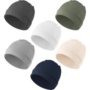 imageKonssy 6 Pack Baby Beanie Hats for Unisex Toddler Beanies Baby Girl Boy Hat Warm Cap for Infant ToddlerGreen