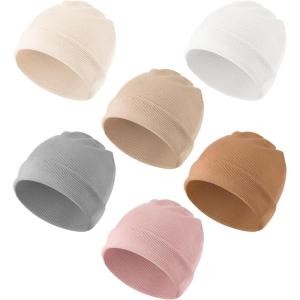 imageKonssy 6 Pack Baby Beanie Hats for Unisex Toddler Beanies Baby Girl Boy Hat Warm Cap for Infant ToddlerPink