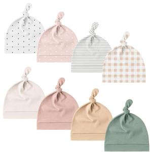 imageKonssy 8 Pack Baby Newborn Hats Set Knot Beanie Hats Soft for Infant Baby Girls Boys Caps 06 MonthsPink