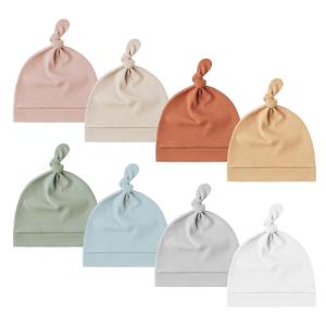 imageKonssy 8 Pack Baby Newborn Hats Set Knot Beanie Hats Soft for Infant Baby Girls Boys Caps 06 MonthsPink beige orange yellow green blue gray white