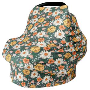 imageKonssy Baby Car Seat Covers Multiuse Carseat Canopy for Babies Stretchy Infant Carseat Cover Boy Shower Gifts for Unisex Boys and GirlsGreen Floral