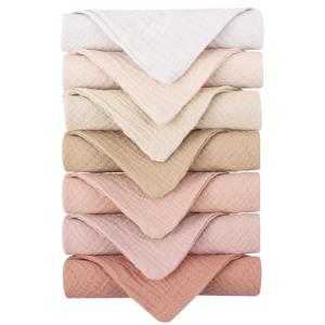 imageKonssy Baby Muslin Washcloths 7Pack 100 Cotton Baby Bath Washcloths Soft ampamp Absorbent Wash Cloths and Burp Cloths for Newborn Kids Girls ampamp Boys 11x11 inchesPink