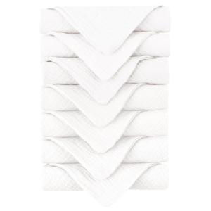 imageKonssy Baby Muslin Washcloths 7Pack 100 Cotton Baby Bath Washcloths Soft ampamp Absorbent Wash Cloths and Burp Cloths for Newborn Kids Girls ampamp Boys 11x11 inchesWhite
