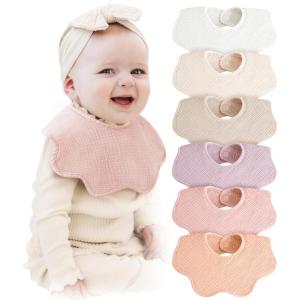 imageKonssy Muslin Baby Bibs 100 Cotton Absorbent Bandana Drool Bibs for Teething and Drooling 6Pack for Baby Boys ampamp GirlsPurple
