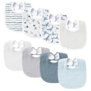 imageKonssy Muslin Baby Bibs 8 Pack Baby Bandana Drool Bibs Cotton for Unisex Boys and Girls Soft Absorbent Set for Teething and DroolingOcean