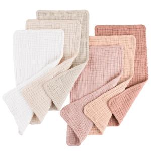 imageKonssy Muslin Baby Burp Cloths 6 Pack Soft Absorbent 100 Cotton Burping Clothes for Newborns Baby Boys and Girls UnisexBeige