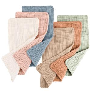 imageKonssy Muslin Baby Burp Cloths 6 Pack Soft Absorbent 100 Cotton Burping Clothes for Newborns Baby Boys and Girls UnisexKhaki