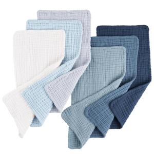 imageKonssy Muslin Baby Burp Cloths 6 Pack Soft Absorbent 100 Cotton Burping Clothes for Newborns Baby Boys and Girls UnisexNavy