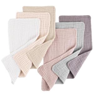 imageKonssy Muslin Baby Burp Cloths 6 Pack Soft Absorbent 100 Cotton Burping Clothes for Newborns Baby Boys and Girls UnisexPurple
