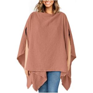 imageKonssy Muslin Nursing Cover for Breastfeeding 360 Full Privacy Breathable 100 Cotton Breastfeeding Cover Multiuse Carseat CanopyChestnut