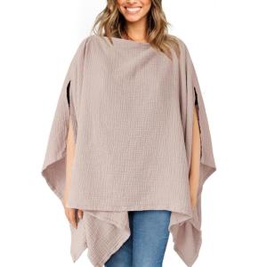 imageKonssy Muslin Nursing Cover for Breastfeeding 360 Full Privacy Breathable 100 Cotton Breastfeeding Cover Multiuse Carseat CanopyTaupe