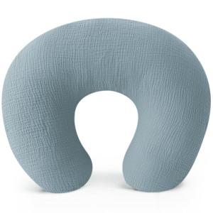 imageKonssy Muslin Nursing Pillow Covers 100 Cotton Soft ampamp Adorable Covers for Breastfeeding Pillows Slipcovers for Newborn Baby Boys ampamp GirlsBlue